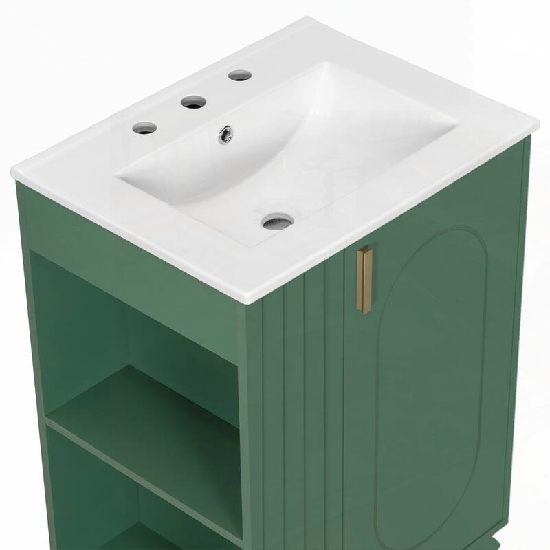 24" Bathroom Vanity with Sink, Bathroom Cabinet with Door Shelf