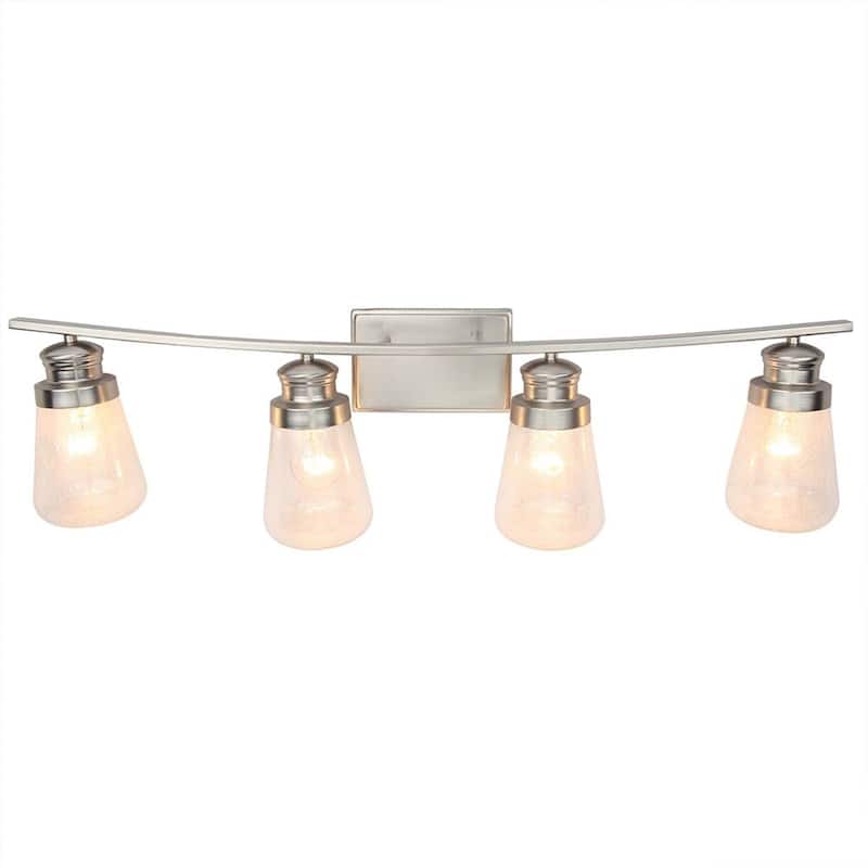 4 Light Vanity Lighting in Brushed Nickel Finish - 6.5L x 33.25W x 10.25H in.