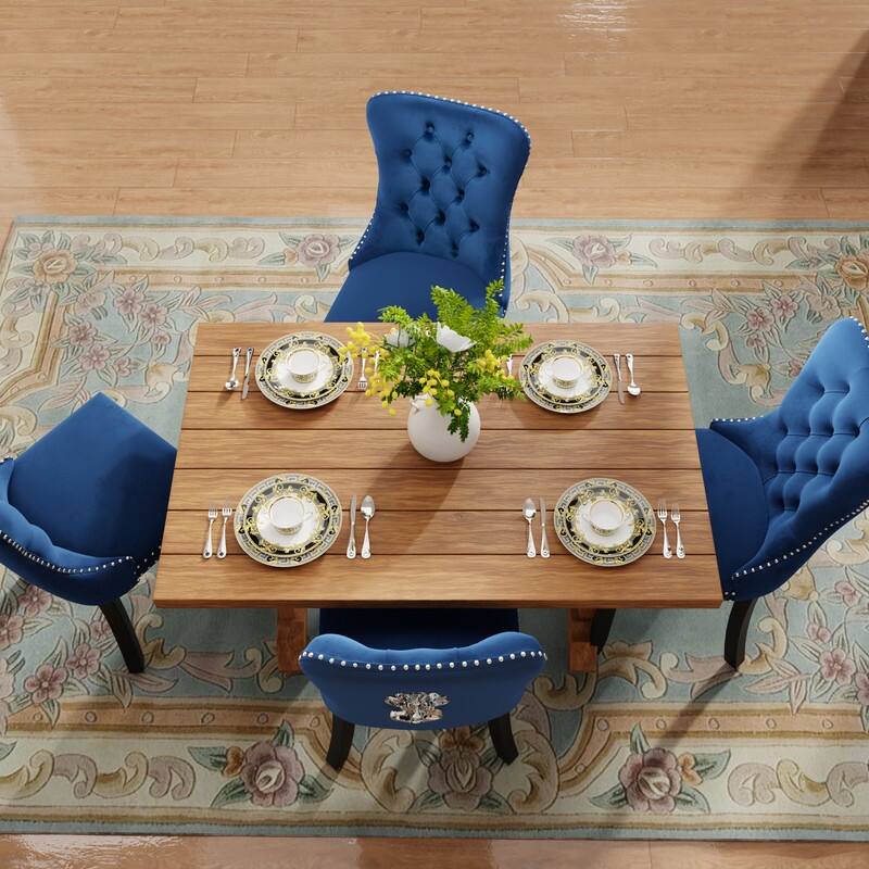 Tufted Naliheads Solid Wood Upholstered Dining Chairs (Set of 4)