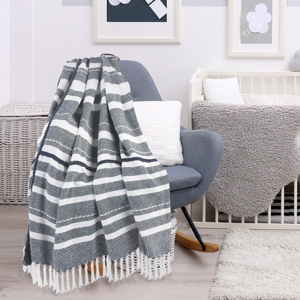 Blanket with online fringe