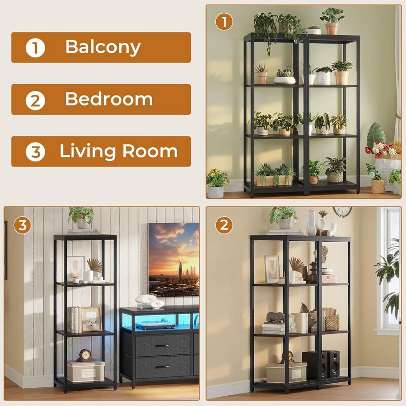 TV Stand Dresser with Bookcase TV Console Table Entertainment Center LED