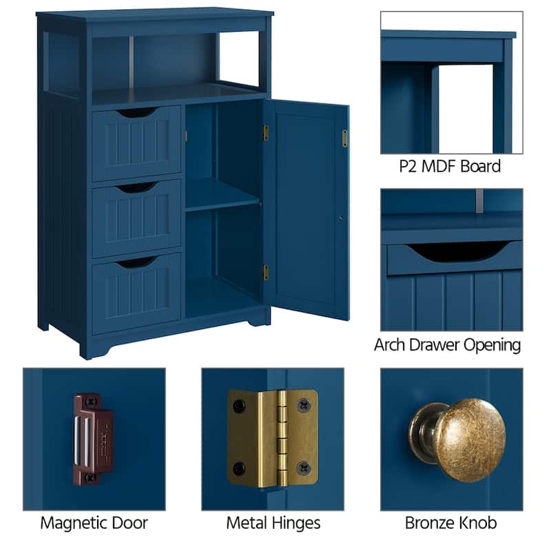 Yaheetech Bathroom Floor Cabinet Bedroom Cabinet Storage Organizer