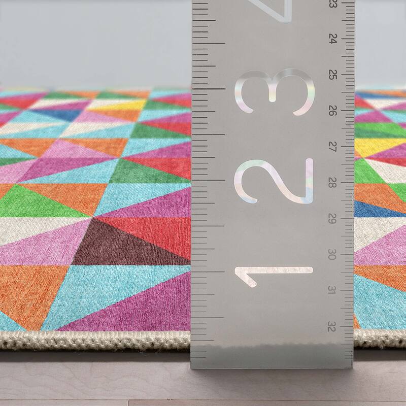 Well Woven Crayola Modern Tile Geometric Vibrant Multi Color Rug