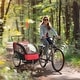preview thumbnail 15 of 14, 2-Seat Baby Bike Trailer for Kids with Safety Harness, Removable Canopy, Ample Storage