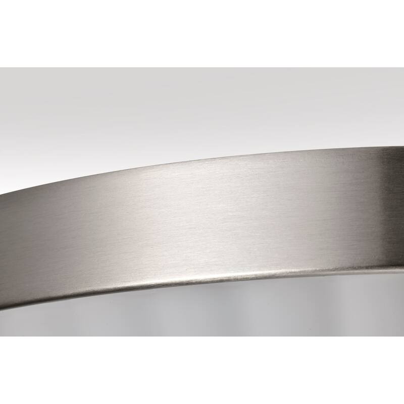 Royale 3 Light Flush Mount Brushed Nickel Finish Ribbed White Glass - Brushed Nickel