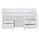 preview thumbnail 10 of 38, Twin Size Wooden Low Loftbed Frame with 4 Drawers & Shelves