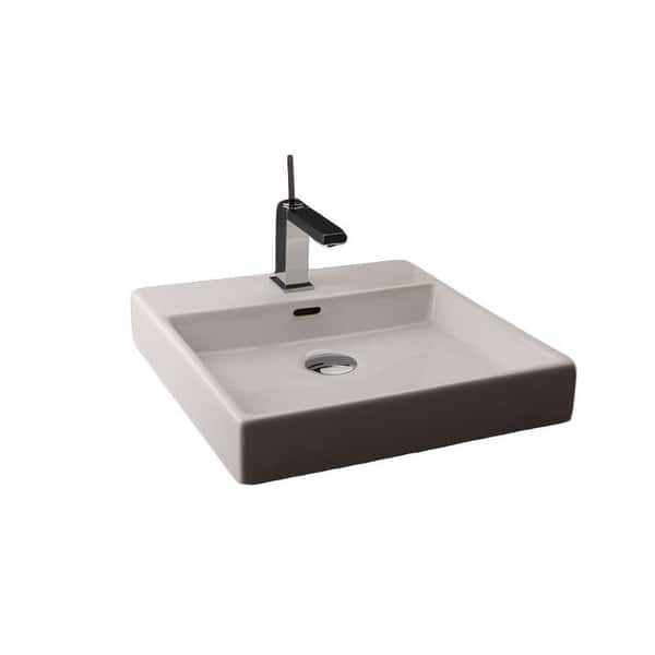 Ws Bath Collections Plain 45w 18 Ceramic Wall Mounted Bathroom Sink On Sale Overstock 17773034 1 Faucet Hole