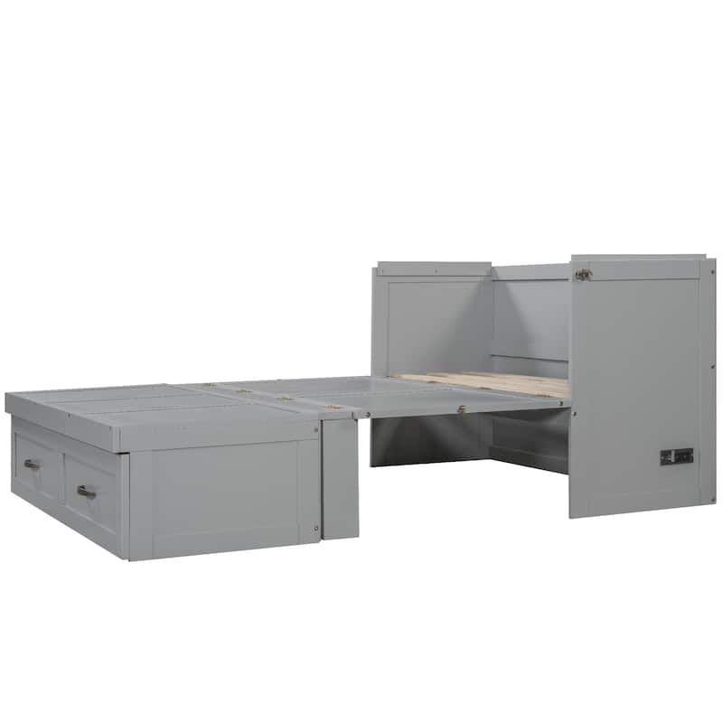 Space-Saving Murphy Bed with USB Ports and Large Drawers