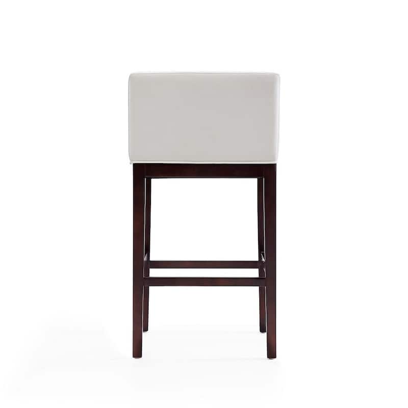Manhattan Comfort Kingsley 38 in. Dark Walnut Beech Wood Barstool (Set of 2)