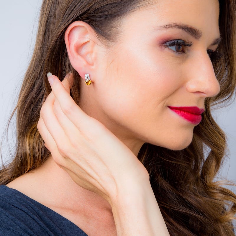 Sterling Silver 1.5ct Citrine Round Stud Earrings