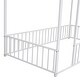 preview thumbnail 7 of 8, White Twin Size Metal House Bed Frame with Fence & Roof