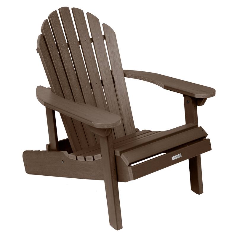 Eco-friendly Synthetic Wood Folding and Reclining Adirondack Chair - Weathered Acorn