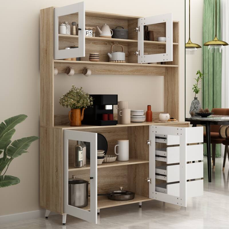 63'' Wide Tempered Glass Door Storage Equipped Sideboards & Buffets
