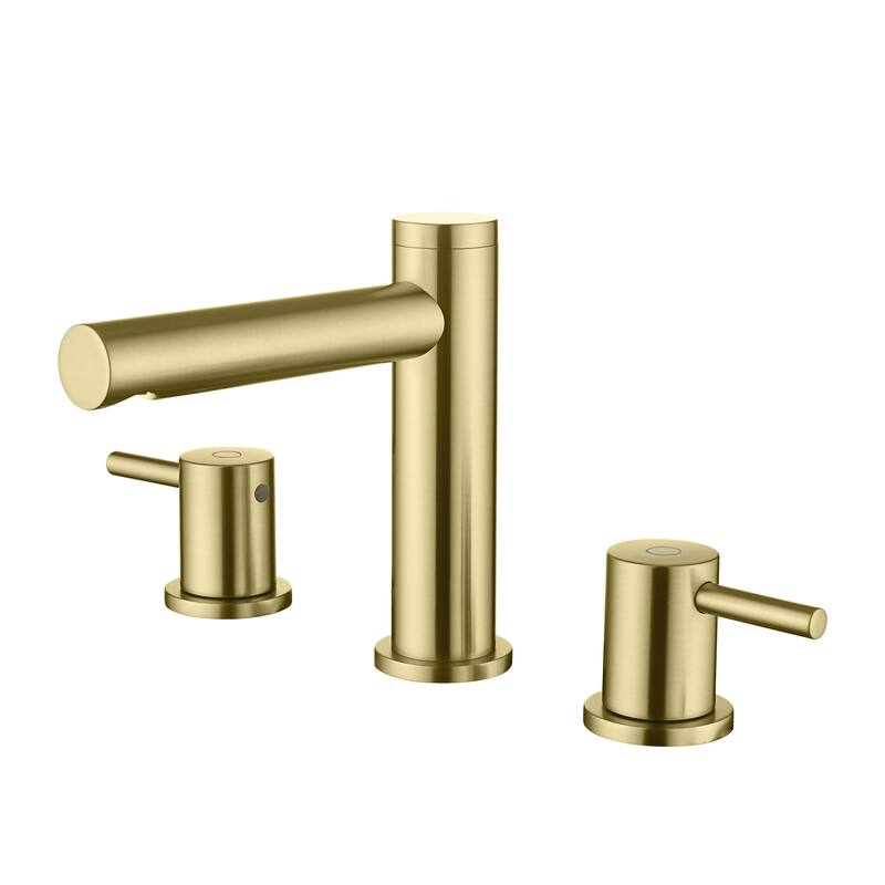 Circular 8" Bathroom Sink Widespread Faucet with Drain Assembly