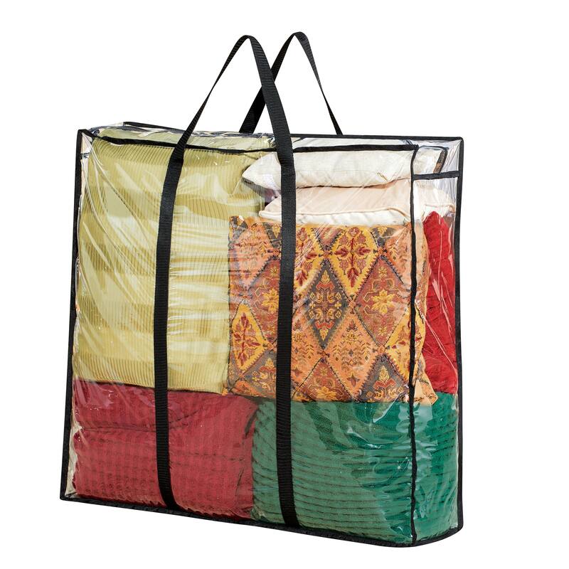 Clear Easy View Jumbo Storage Bag with Zip Closure and Carrying Handles - NO SIZE
