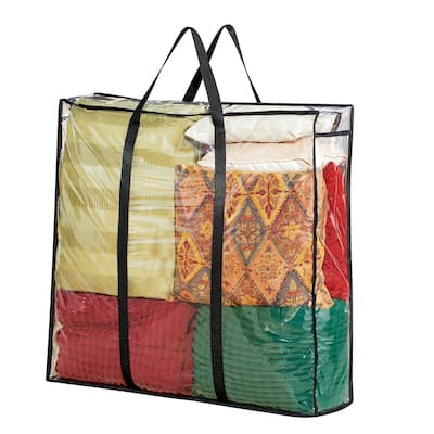 Clear Easy View Jumbo Storage Bag with Zip Closure and Carrying Handles - NO SIZE