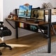preview thumbnail 13 of 31, Stylish & Simple Single Full metal loft bed with rectangular desk, LED lights, storage shelves, safety guard and ladder, Brown