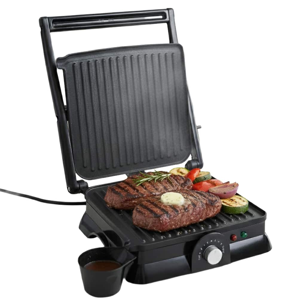 Panini Press - 1400-Watt Electric Indoor Grill and Gourmet Sandwich Maker with Nonstick Plates by Chef Buddy