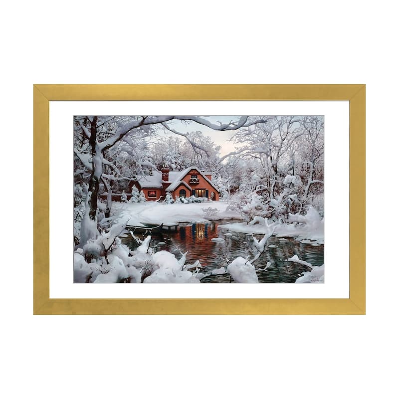 iCanvas "Winter Wonderland" by Evgeny Lushpin - Gold - 16x24x1