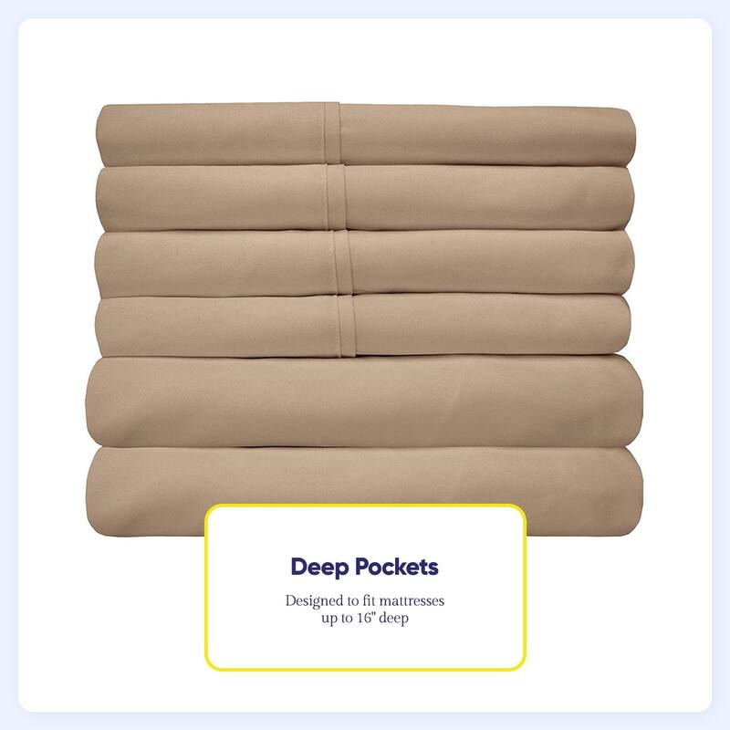 Soft Brushed Microfiber 7-piece Split King Sheet Set - 4 Pillowcases