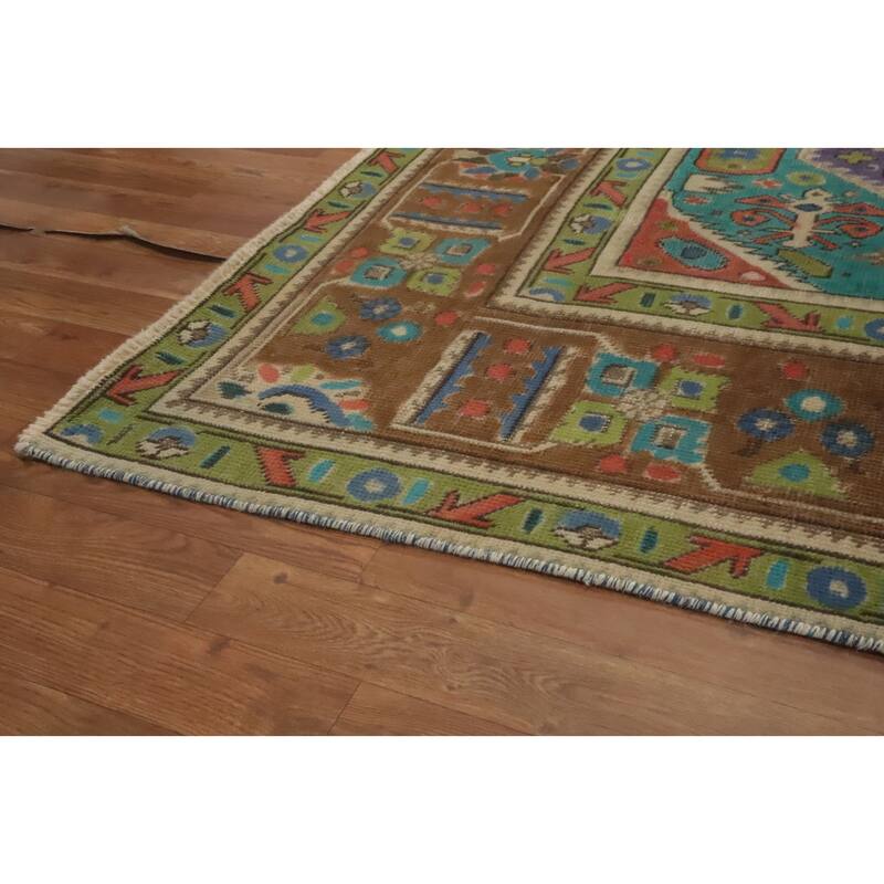 Hand Knotted Oriental 100% Wool Carpet Traditional Medallion Purples Tabriz Area Rug - 11' 0'' X 7' 10''