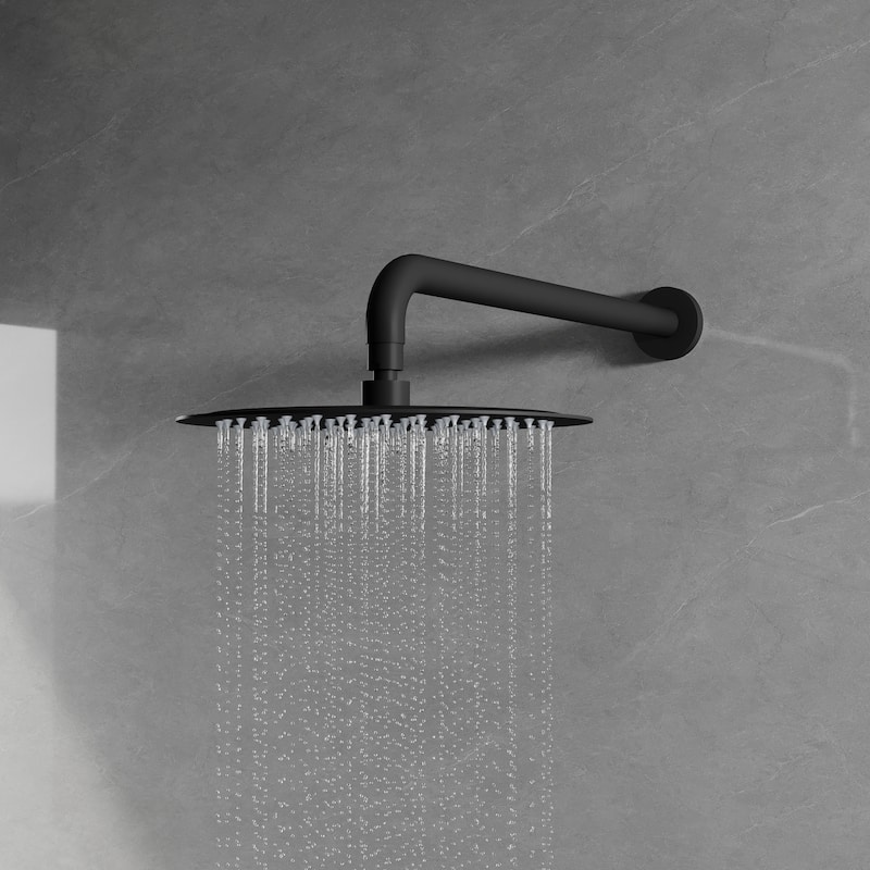 3-Function Shower System With 10" Ultra-Thin Round Shower Head,Body Jets And Hand Shower(Valve Included)