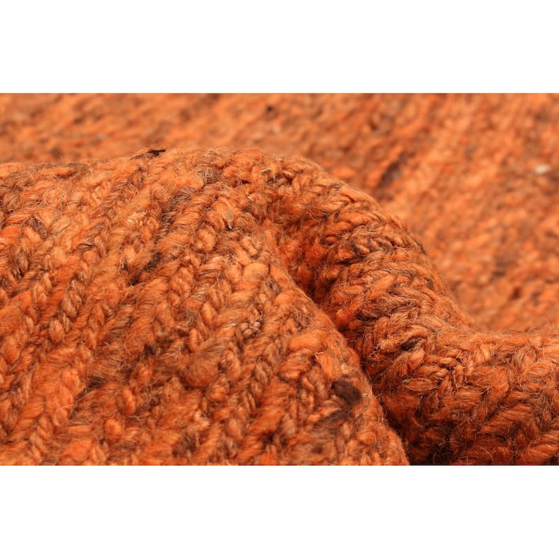 ECARPETGALLERY Flat-Weave Natural Burnt Orange Wool Tapestry Kilim - 4'9 x 6'6