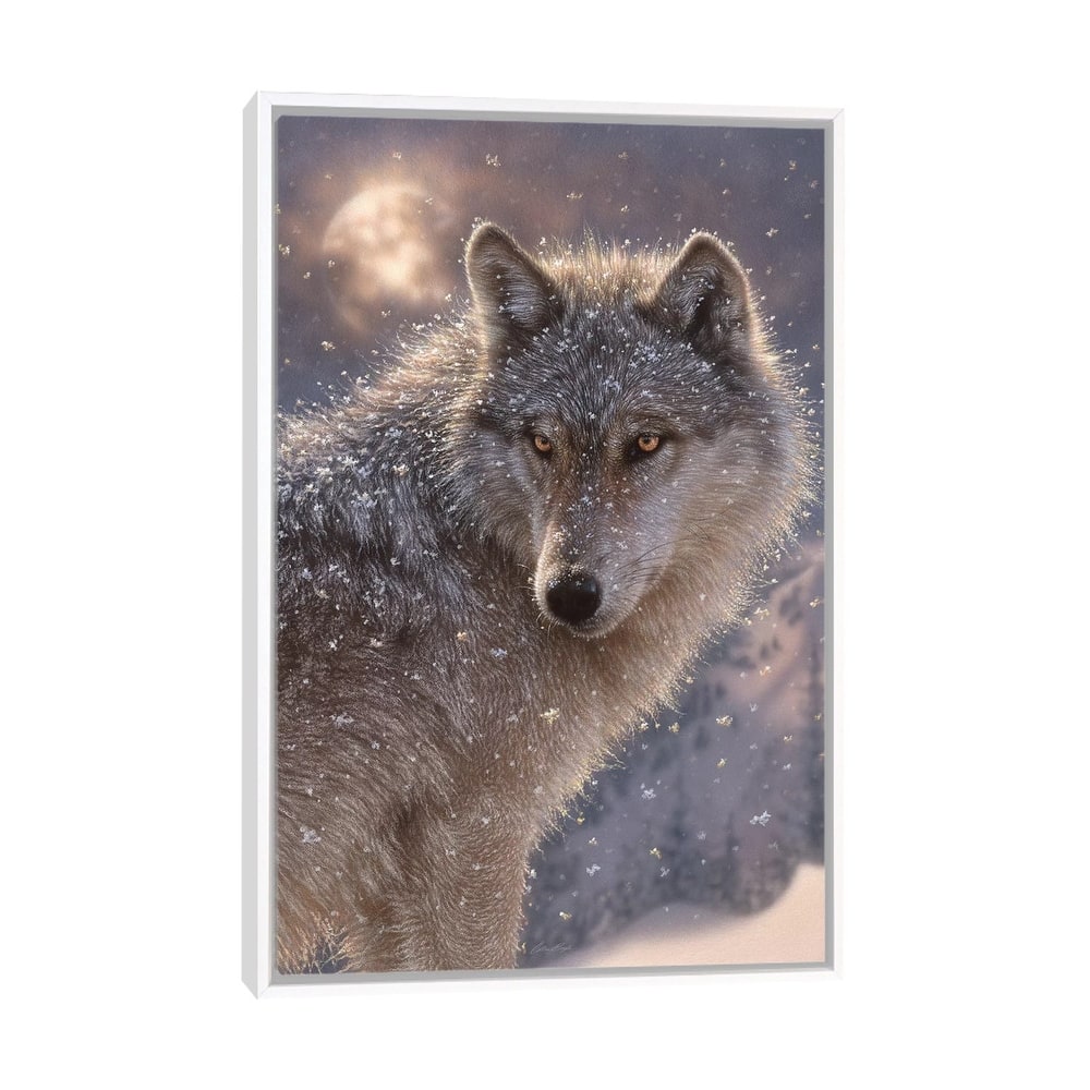 iCanvas "Lone Wolf, Vertical" by Collin Bogle Framed Canvas Print