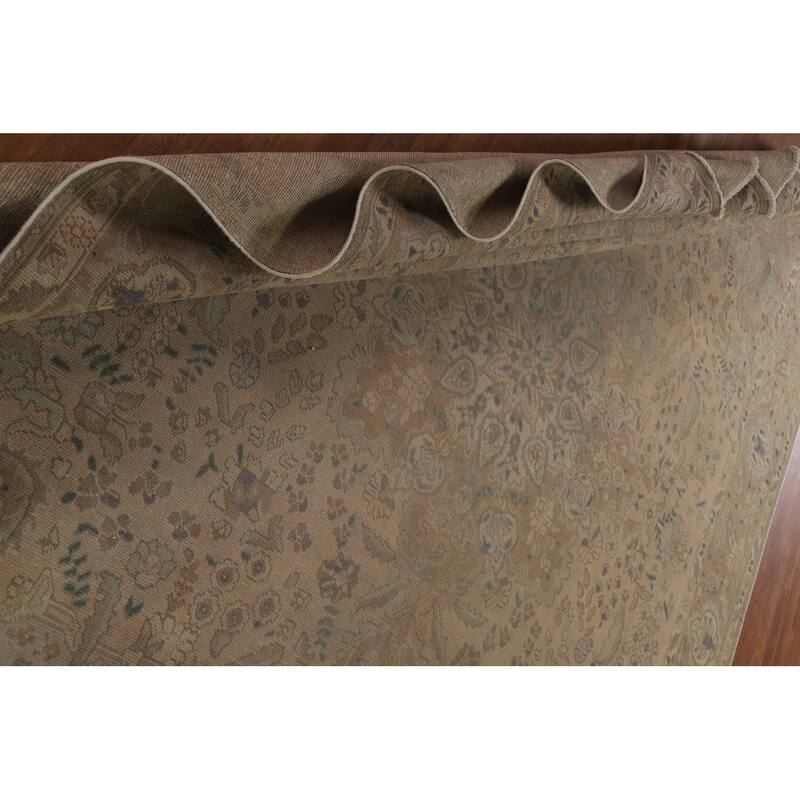 Distressed Tabriz Persian Vintage Rug Handmade Oriental Wool Carpet - 9'6" x 12'9"