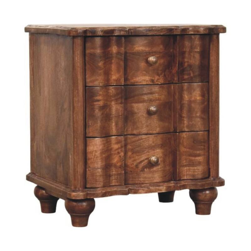 Artisan Furniture Solid Wood Valencia Bedside,Brown,3-Drawers