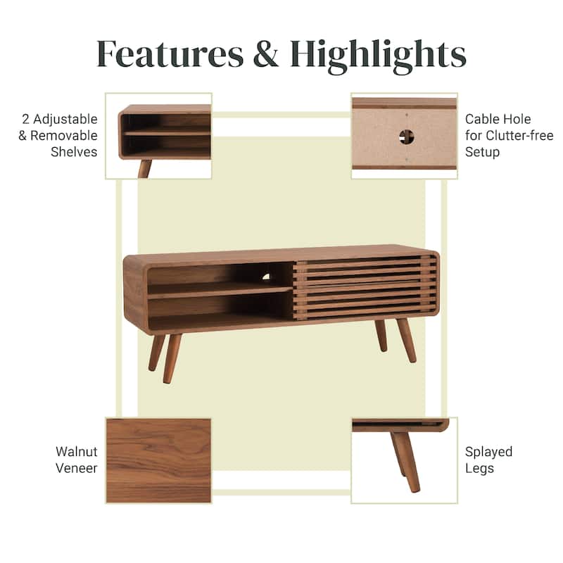 NPD Furniture Wilson 46 Inch KD Slat Low TV Stand