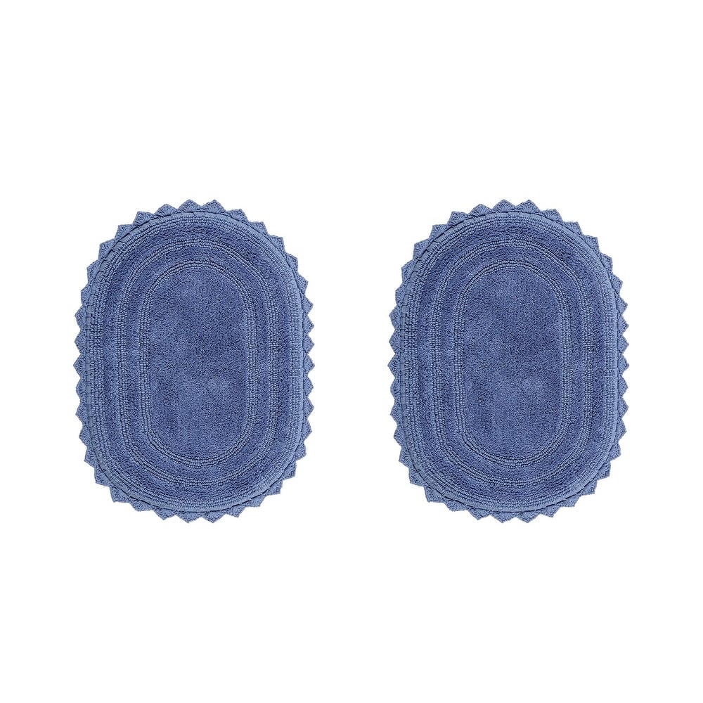 Better Trends Oval Bath Rugs Set 100% Cotton Soft & Water Absorbent Tufted Bathroom Rug for Shower, Sink Bath Mats Lilly Crochet