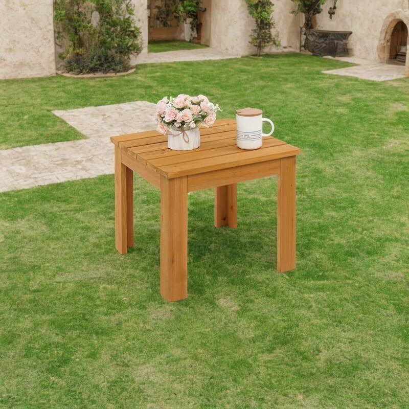 Outdoor Wooden Square Side End Table Patio Coffee Bistro Table
