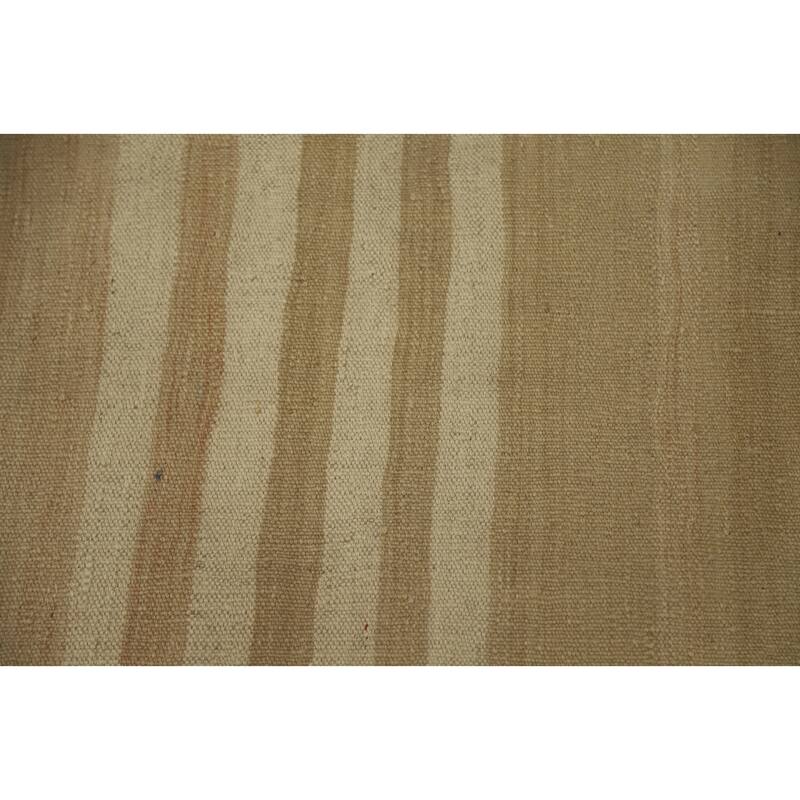 Hand Woven Oriental 100% Wool Carpet Southwestern Tribal Beige & Ivories Kilim Area Rug - 11' 8'' X 9' 4''