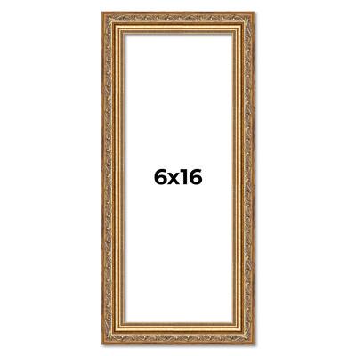 6x16 Frame Red Solid Wood Picture Frame Width 1.75 Inches | Interior Frame Depth 1 13/16 Inches