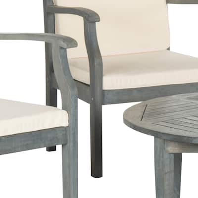 SAFAVIEH Outdoor Living Colfax Brown Acacia Wood 5-piece Beige Cushion Patio Set
