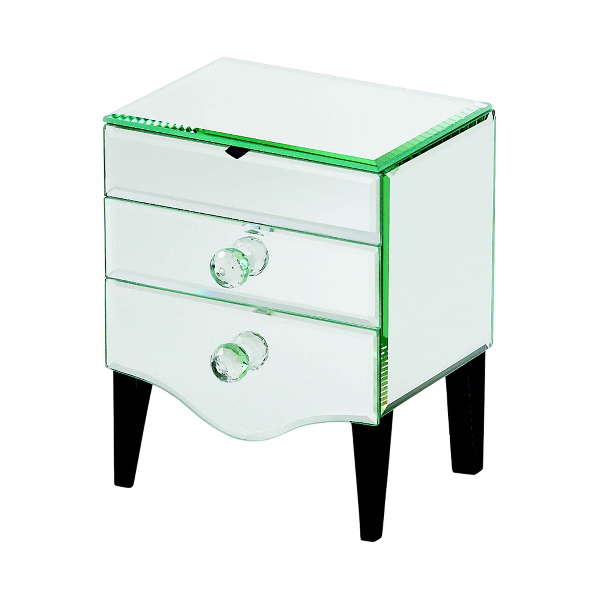 Shop 7 5 White Glass Jewelry Box With Two Drawers On Sale Overstock 31712864