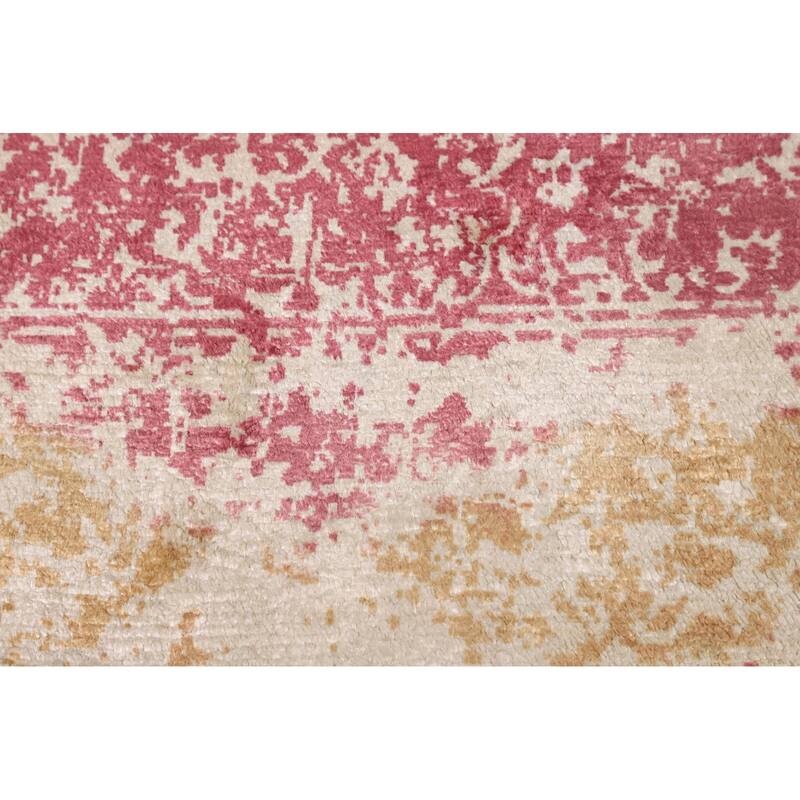 All-Over Abstract Oriental Area Rug Hand-Knotted Wool Carpet - 6'5" X 9'4"