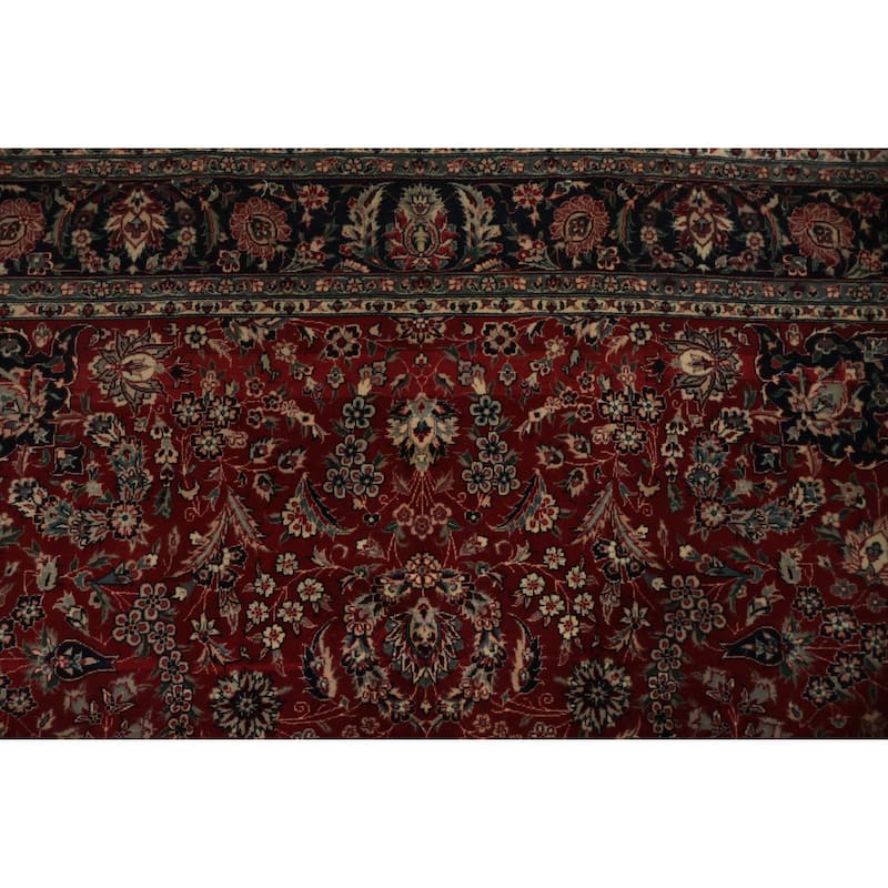Hand Knotted Oriental 100% Wool Carpet Traditional Floral Red Tabriz Area Rug - 8' 8'' X 5' 9''