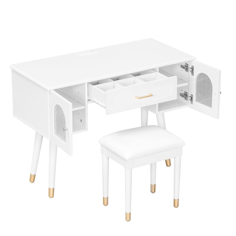 Elegant Vanity Makeup Table & Chair Set, Modern Dressing Table