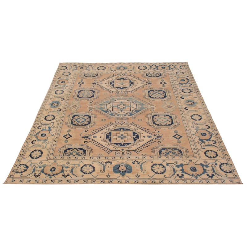 ECARPETGALLERY Hand-knotted Finest Ghazni Tan Wool Rug - 8'0 x 9'8
