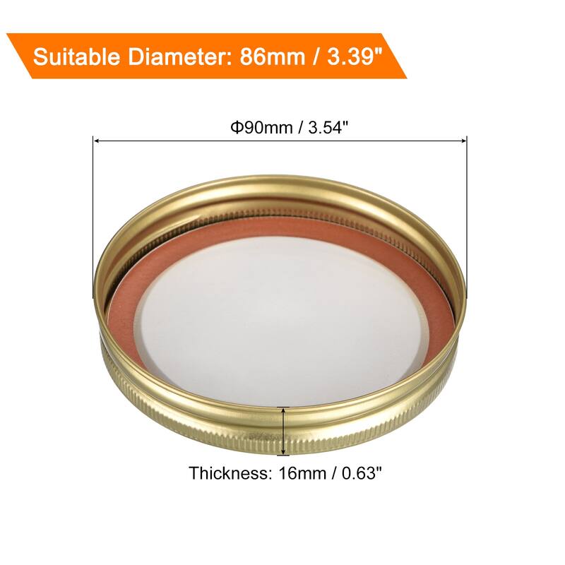 Canning Lids, 8 Sets - Tinplate Split-Type Mason Jar Lids Wide Mouth - Gold