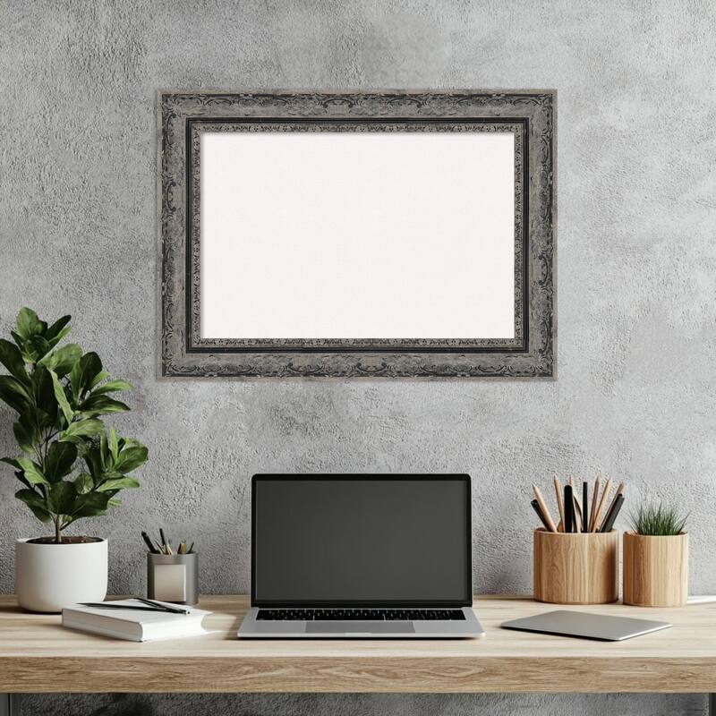 Filigree Matte Black Framed Cork Board - Bulletin Board, Organization Board, Pin Board