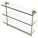 preview thumbnail 52 of 53, Allied Brass Foxtrot Collection 16 Inch Triple Tiered Glass Shelf with Integrated Towel Bar 22 - Spanish Gold