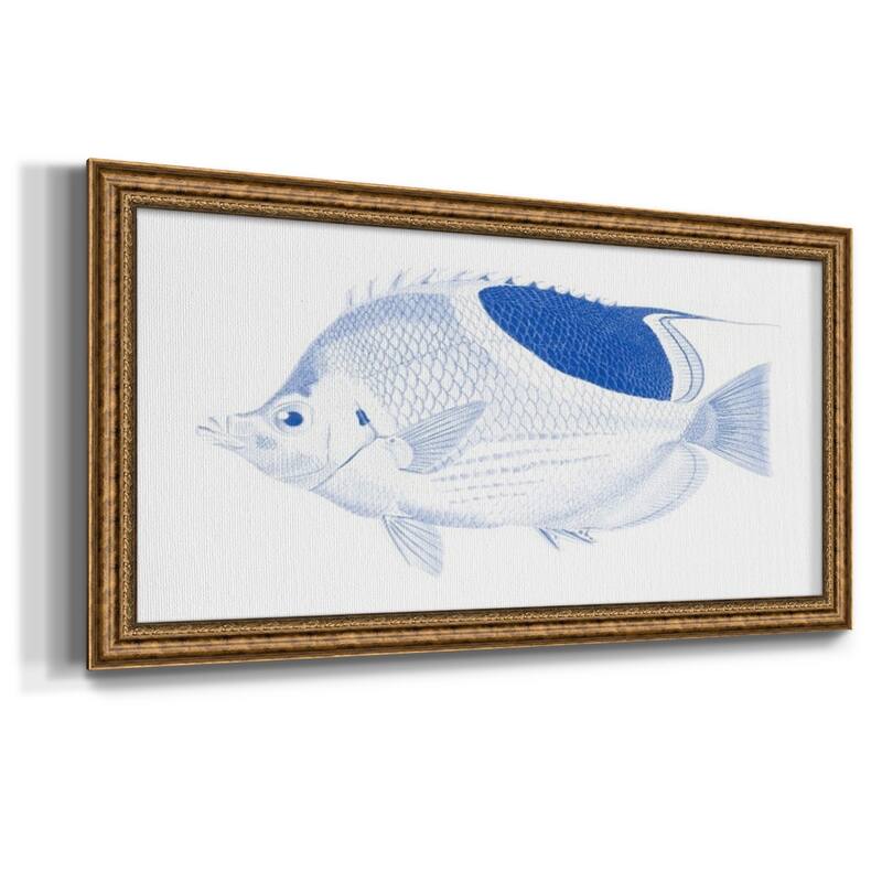 Blue & White Tropical Fish I Premium Framed Canvas- Ready to Hang