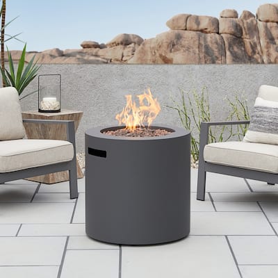 Aegean 24" Round Propane Fire Table in Weathered Slate by Real Flame
