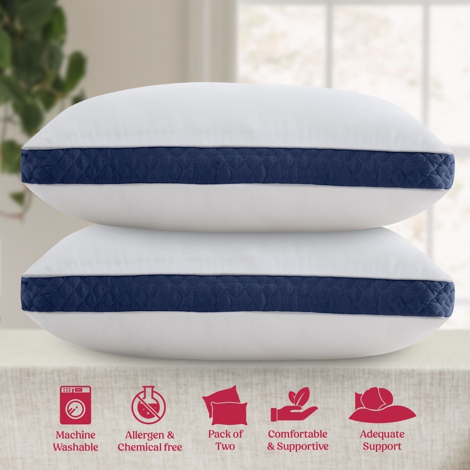 Serta Gel Memory Foam Cluster Pillows, Set Of 2