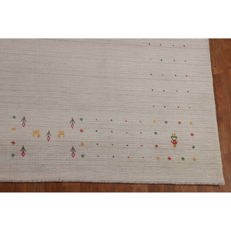 Gabbeh Indian Area Rug Hand-Knotted Wool Carpet - 8'1" X 9'9"