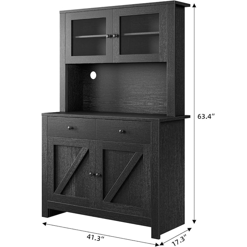 Freestanding Hutch Kitchen Pantry Storage Cabinet for Kitchen, Living Room - N/A