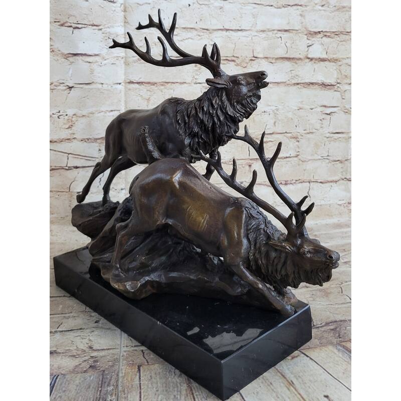 Caribou Elk Stag Buck Bronze Sculpture Trophy Hunter By Truffot Hot Cast Figure